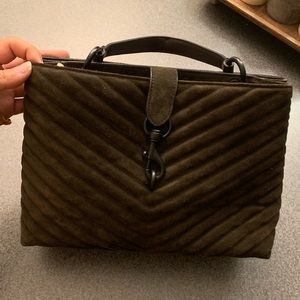 Rebecca Minkoff Expresso Edie Large Top Handle Satchel in suede.